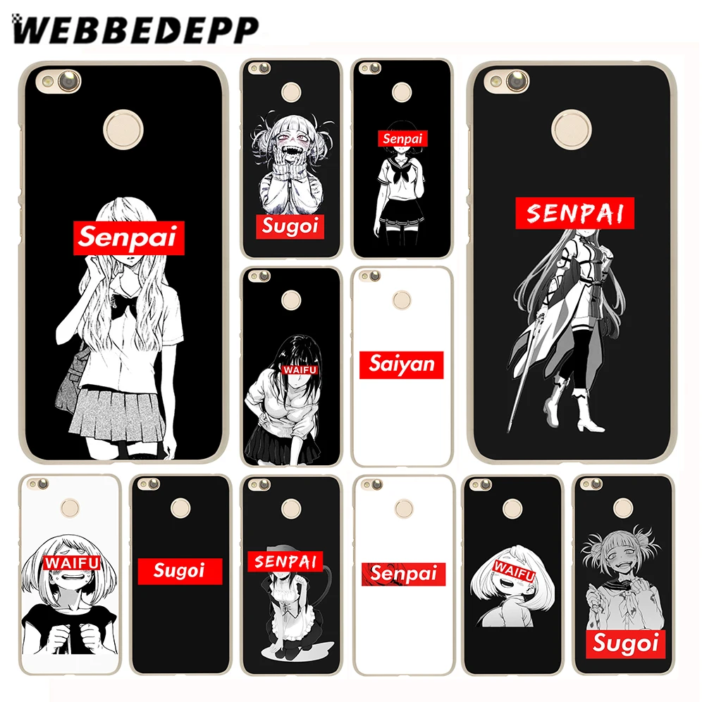 

WEBBEDEPP Sugoi Senpai Anime waifu Case for Xiaomi Redmi S2 6 6A 5 5A 4X 4A 4 Note 7 6 5A 5 4 4X Prime Cover