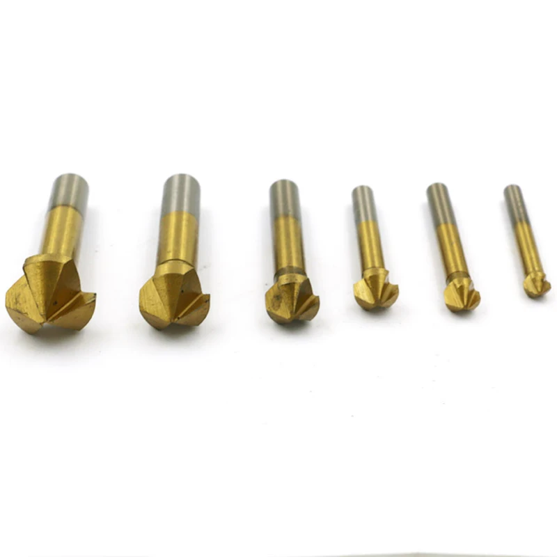 6pcs hss steel titanium countersink drill bit set reamer chamfer screw drill bits for metal deburring tool wooddrill woodworking