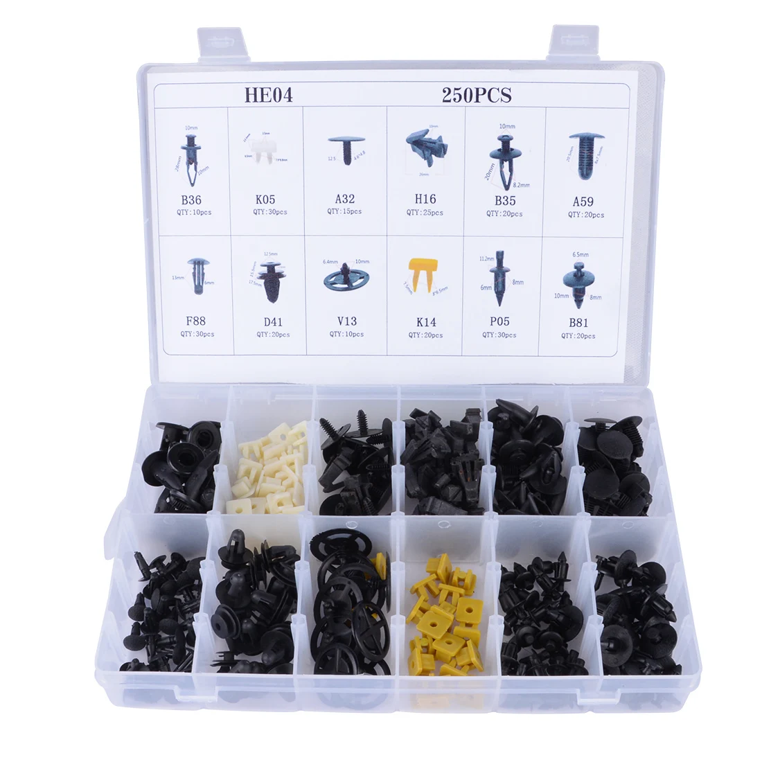 Dewtreetali 250pcs Mixed Car Parts Panel Trim Clip Plastic Rivet