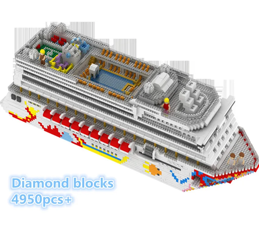 

4950pcs+ Challenge Diamond Blocks Big size cruise ship Model Building Bricks Cruise Liner Assembly Toys for Children Gift #7800