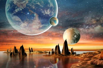 

Laeacco Abstract Photography Backgrounds Planet Starry Sky River Scene Baby Children Photographic Backdrops For Photo Studio