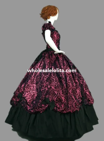 Платье в викторианском стиле из парчи и хлопка