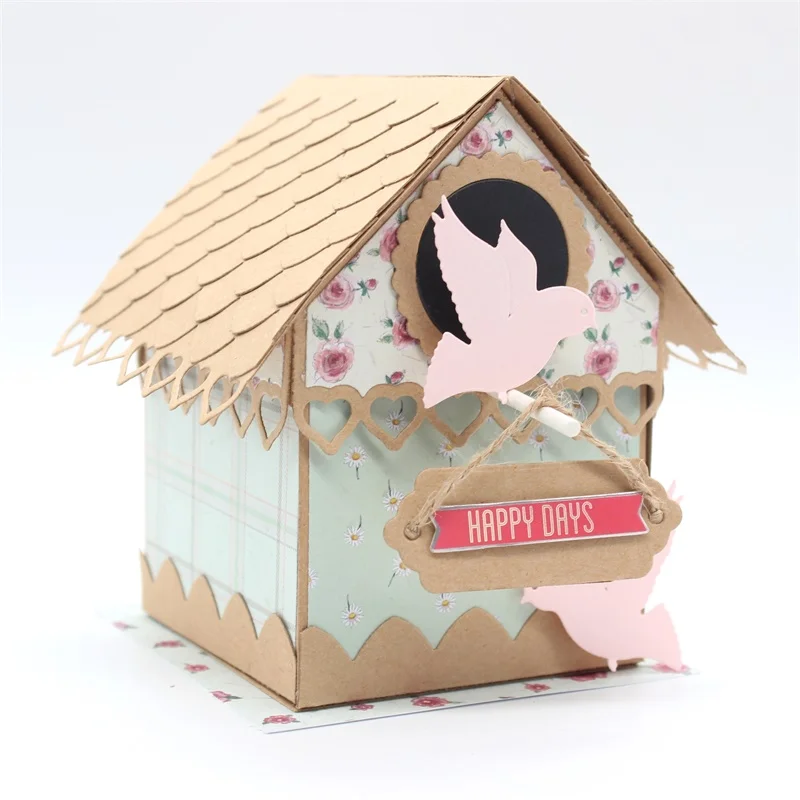 Birdhouse Explosion Box Metal Cutting Dies Stencils for DIY Scrapbooking Decorative Embossing Paper Card Making Craft | Дом и сад