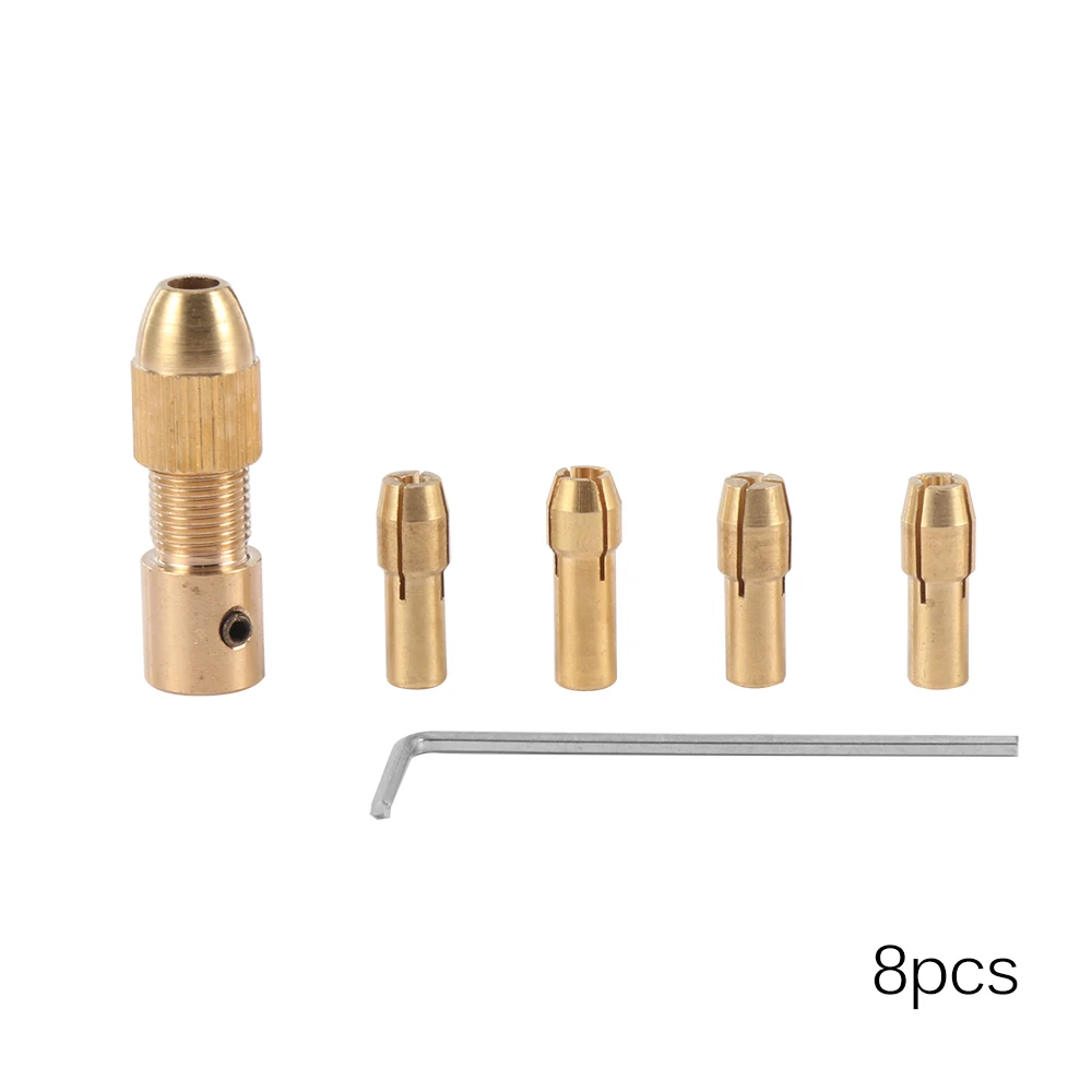 Лучшая цена 8 шт. мм 0,5-3 мм сверлильный патрон цанги набор быстрого патрона для мини-инструментов