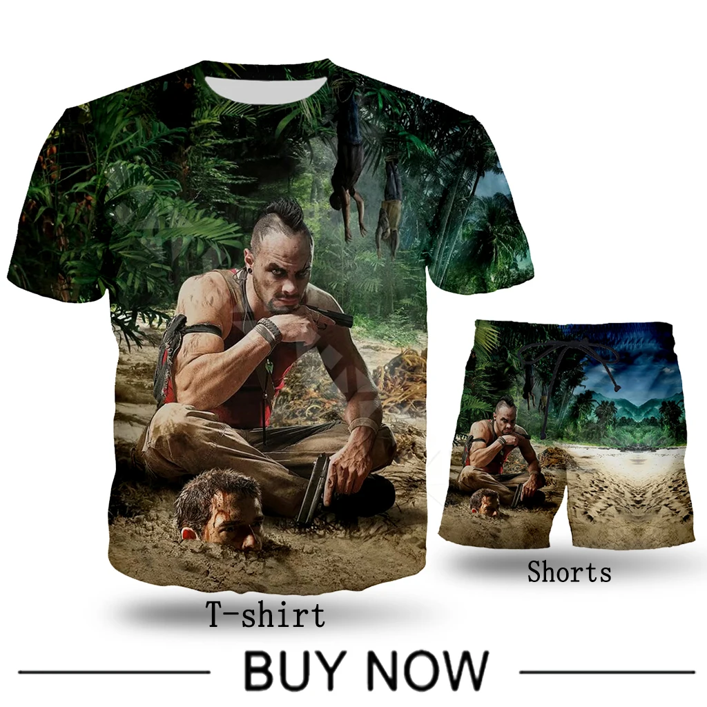 

Far Cry 3 Coast T-shirt Men Clothing 3D Print Game T Shirt Sweatshirt Unisex Hoodies Harajuku Streetwear Shorts Set T44