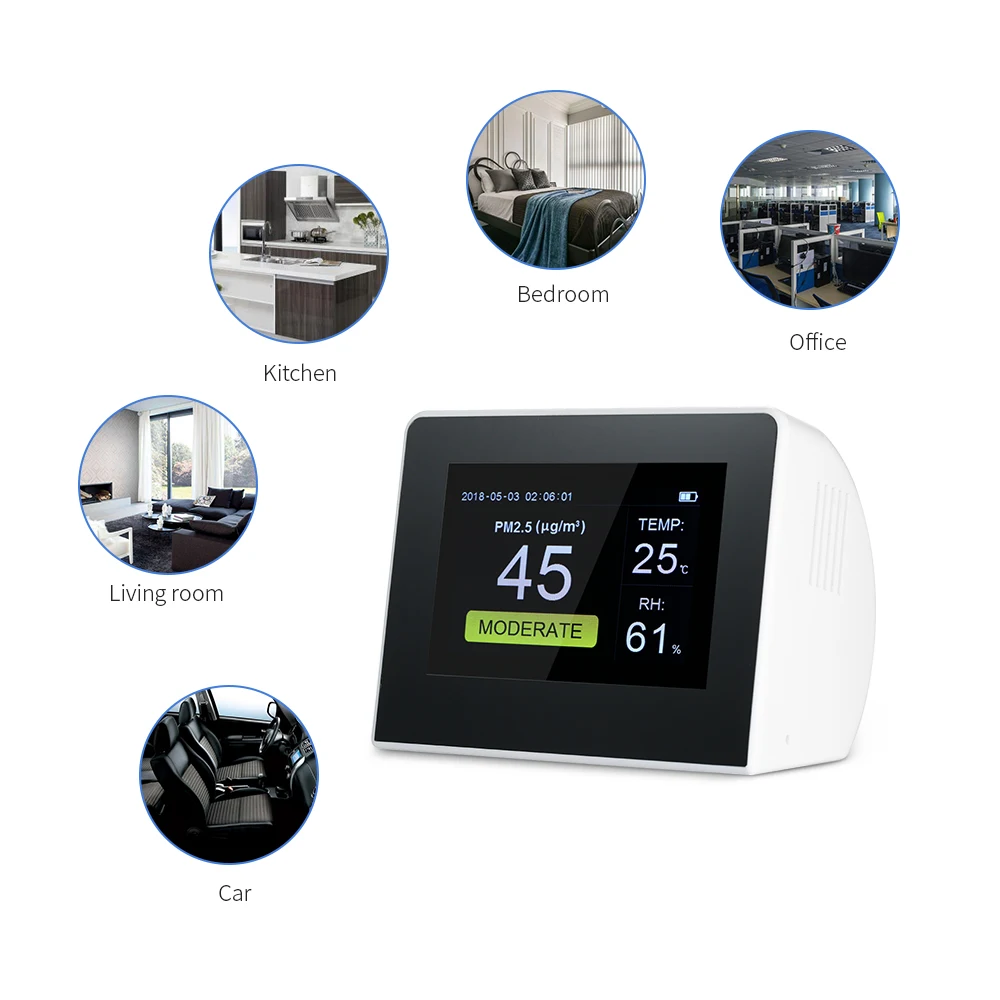 Многофункциональный цифровой анализатор качества воздуха внутренний/наружный