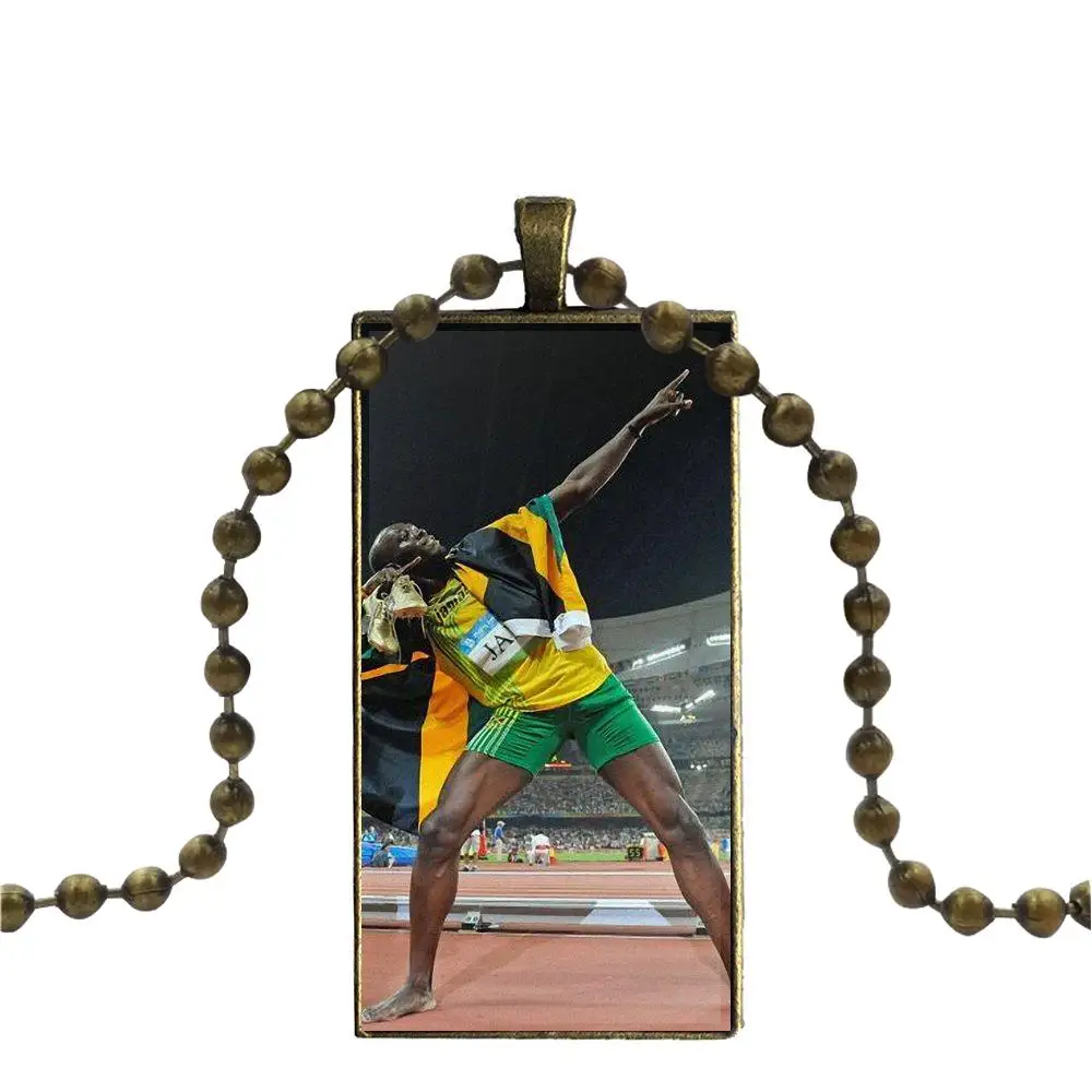 Женское ожерелье с подвеской Usain Bolt Jamaican Ser Athlete для вечеринки модное