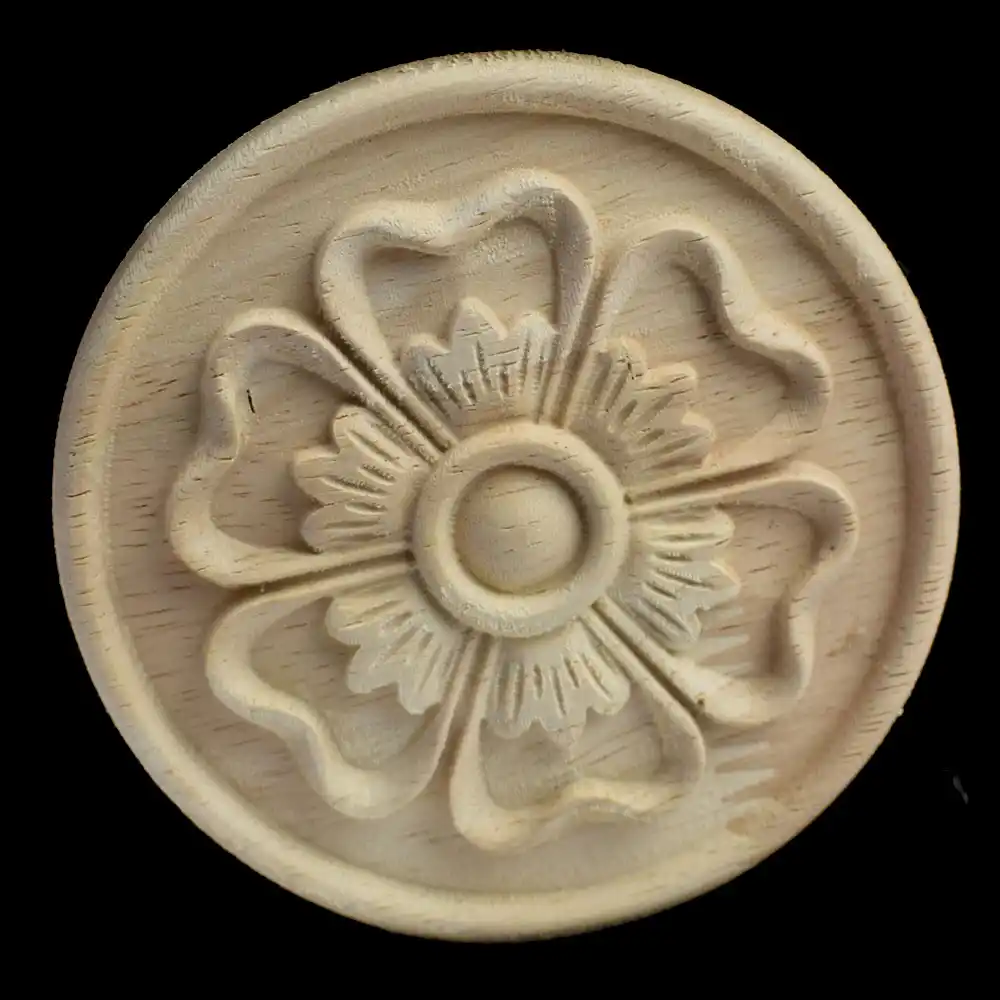 Yuvarlak Kawaii Oyma Doğal Ahşap Aplikler mobilya dolap Yuvarlak Kawaii Oyma Doğal Ahşap Aplikler mobilya dolap