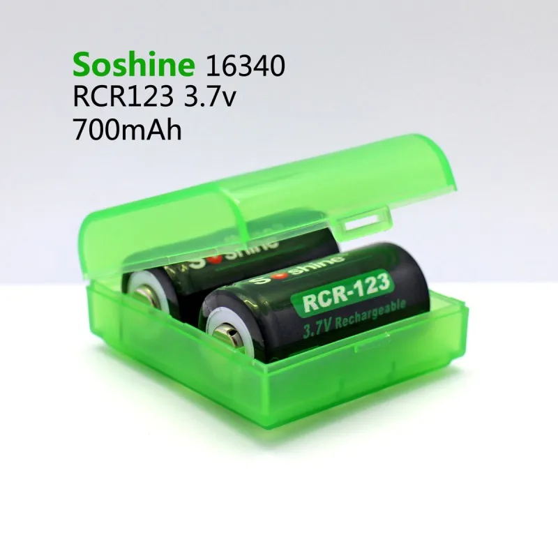 2 шт./упак. Soshine RCR123 16340 аккумулятор 700 мАч 3 7 в перезаряжаемый литий ионный с