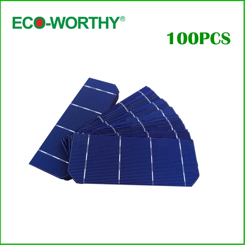 

100pcs 6X2inch Hight Efficiency Mono Photovoltaic Cell 156*58.5mm Monocrystalline Silicon Solar Cell for DIY Solar Panel