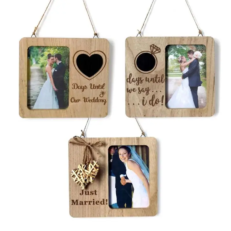 ##BUY Natural Wood Frame Wooden Retro Picture Frame for Wedding Countdown Love Photo Hanging Wall Photos Pictures Frame Ornaments 2019