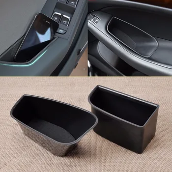 

DWCX 2Pcs New Black Front Door Container Armrest Storage Box Holder For Audi A5 Q5 2009 - 2012 2013 2014 2015 A4 2012 - 2014