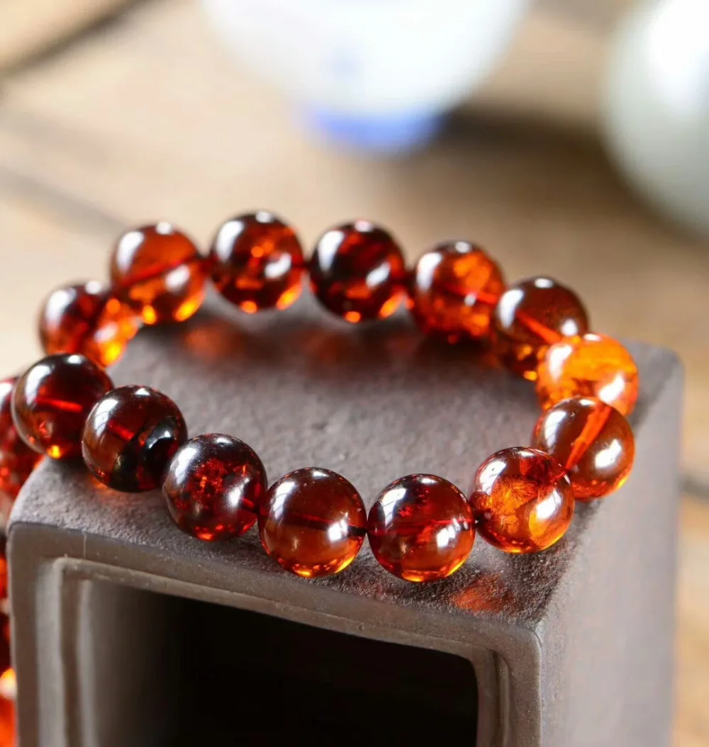 Настоящий натуральный кровяной Красный Янтарный камень кристалл круглые бусины большой размер ожерелье 12-15 мм Сертификат