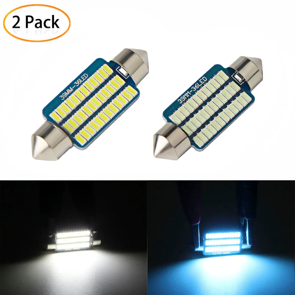 

2PCS LED Car Light 39MM 3014 36SMD LED Car Festoon Dome Interior Map Reading Light Bulb Cargo Trunk Light 12V Car Accessories