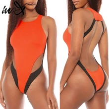 In-X купальник с высокой горловиной, сдельный бикини с высокой посадкой,, открытая спина, пуш-ап, купальник для женщин, монокини, купальник с вырезом, цельные костюмы
