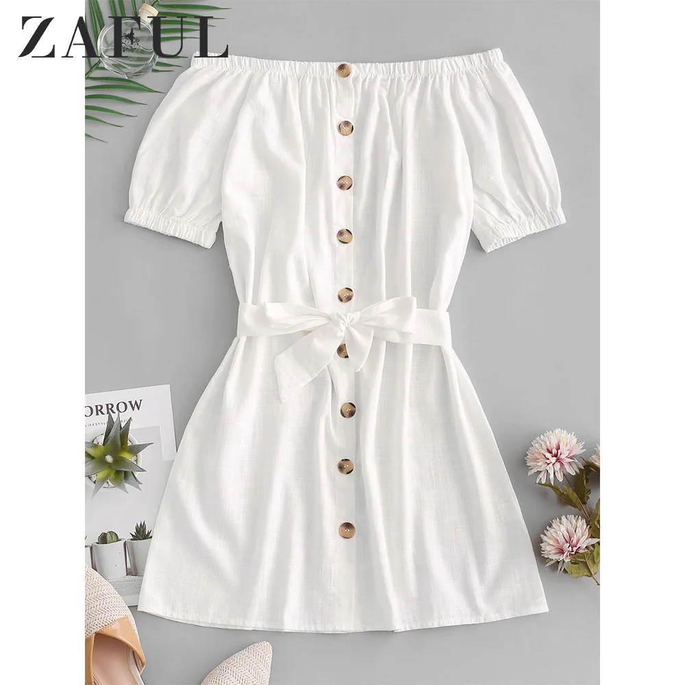 zaful white dress