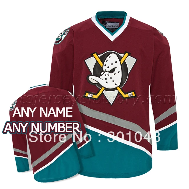 Anaheim Mighty Ducks Maroon Hockey Jersey Customized To Any Name And Number  - Ice Hockey Jerseys - AliExpress