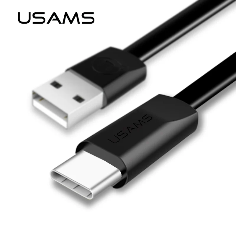 USAMS Быстрая зарядка usb type C кабель для One Plus 6 плоский USB C Быстрая зарядка USB зарядное устройство кабель для samsung Galaxy S9 S8 Plus