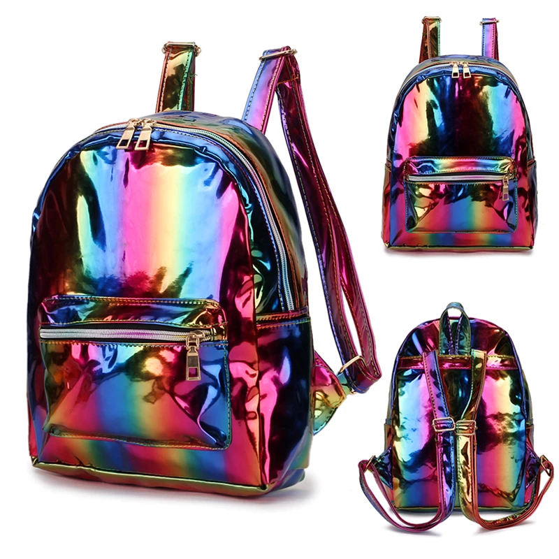 2019 Color Laser School Backpack For Girl Cool Design Mini Small Women