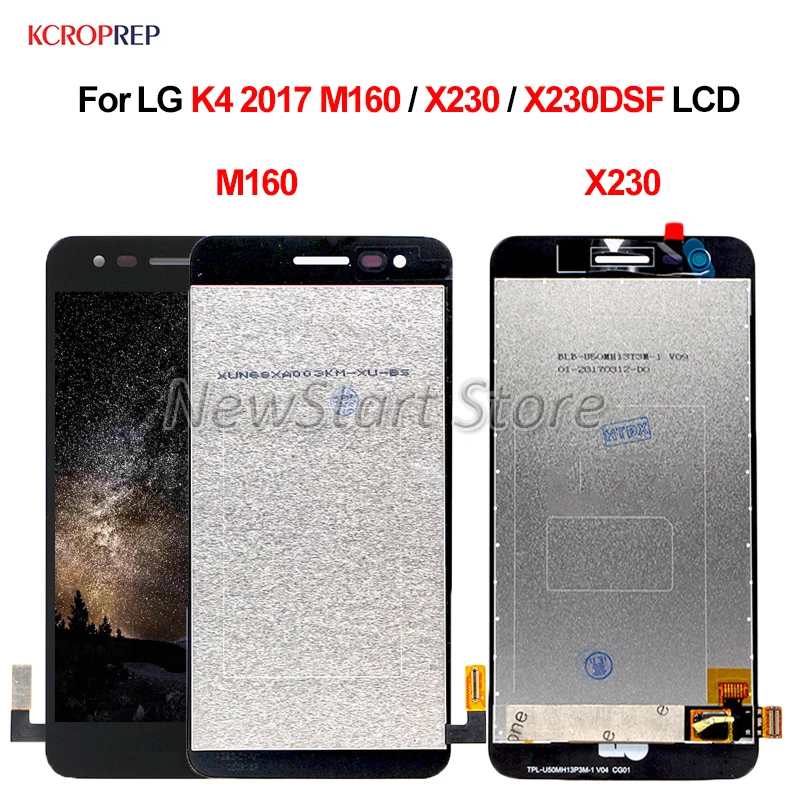 С рамкой для LG K4 2017 M160 X230 X230DSF ЖК дисплей 5 0 дюйма LCD 100% протестирован|Экраны