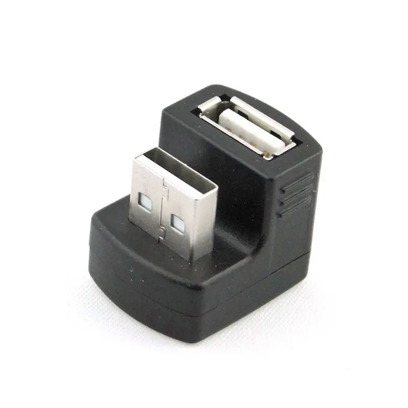 

CYDZ New Right Angled USB 2.0 Adapter A Male to Female Extension 90 180 Degree Black
