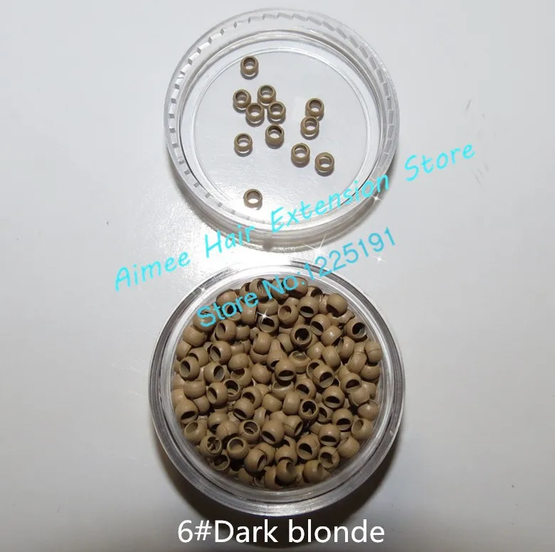 Бесплатная shipping1000PCS/бутылка 2.5 мм светло-коричневый nano кольцо маленький силиконовый нано шарик для нано наконечник волос 8 видов цветов