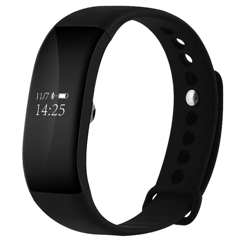 V66 Водонепроницаемый Смарт Браслет монитор сердечного ритма для мужчин и женщин смарт-браслет Будильник спортивные часы SmartWatch для Android IOS Телефон - Цвет: Black