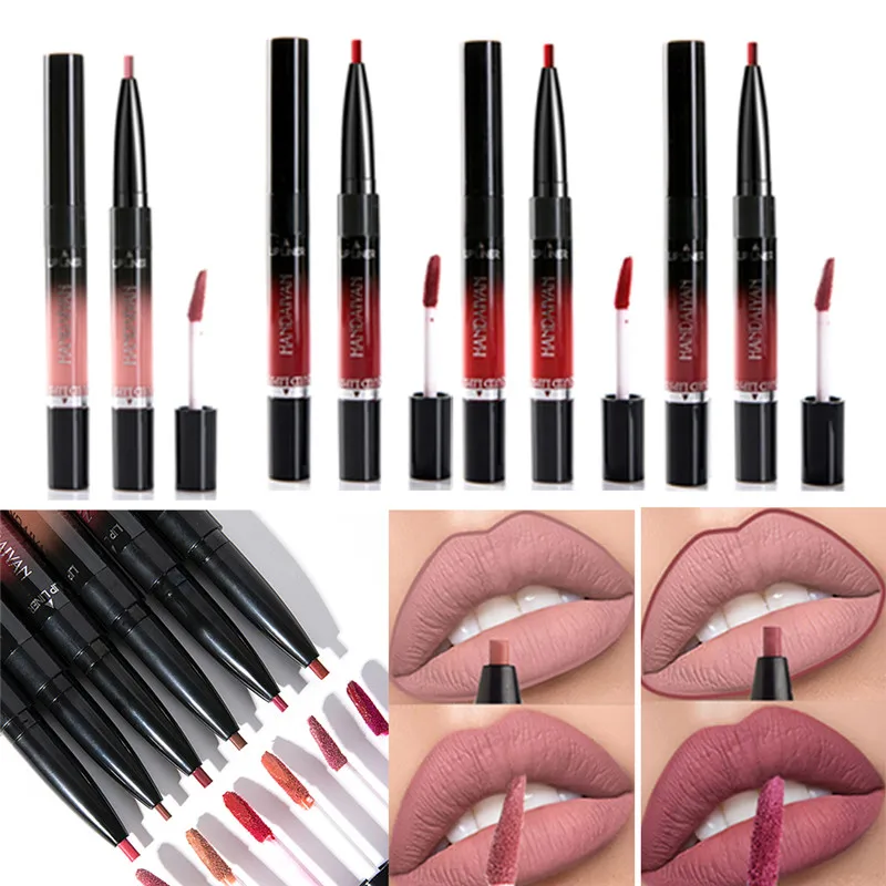 

14 Color Double-end Lip Makeup Lip Liner Pencil Waterproof Long Lasting Tint Sexy Red Lip Stick Beauty Matte Liner Pen Lipstick