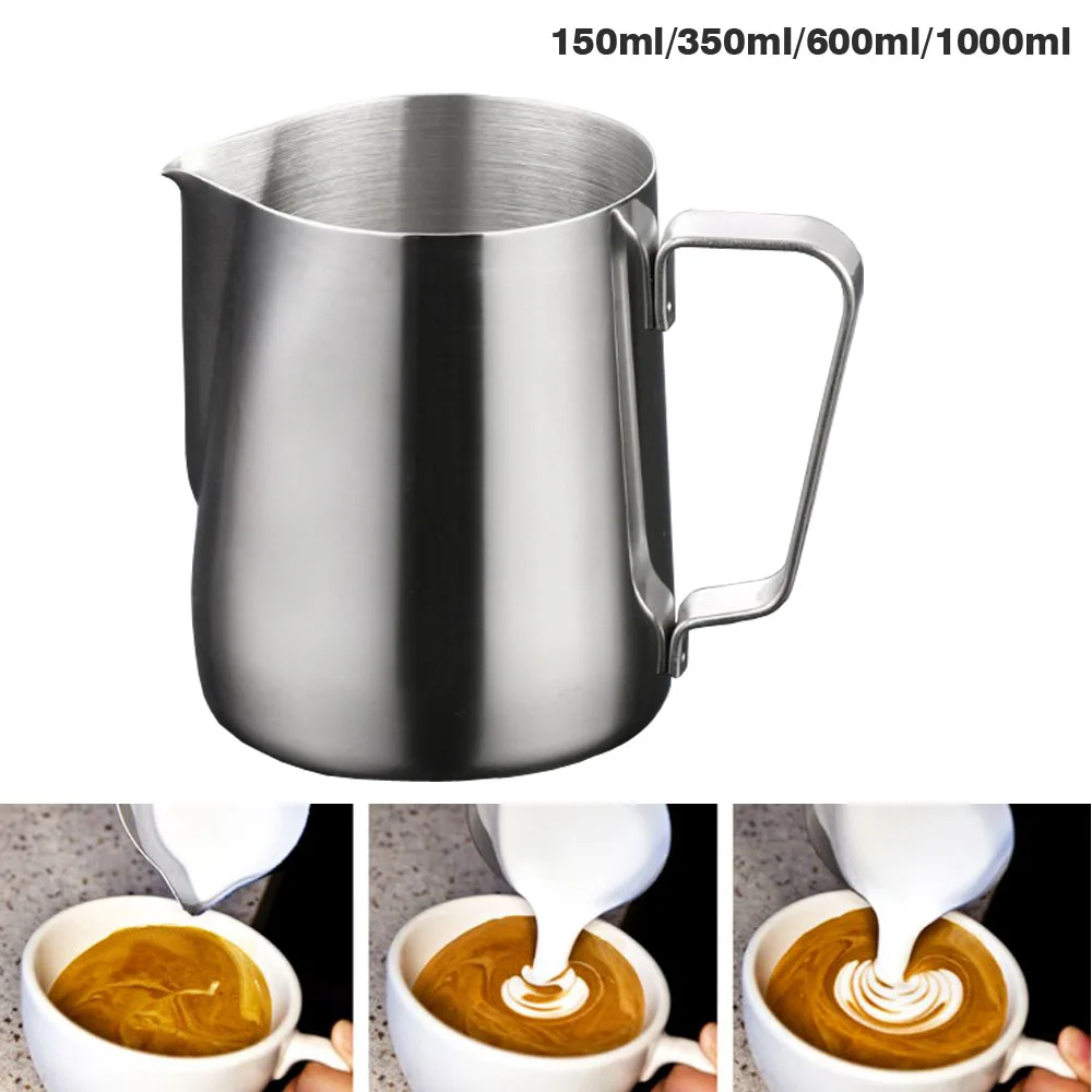 Stainless Steel Espresso Coffee Pitcher Pull Flower Barista 150ml 350ml 600ml 1000ml Craft