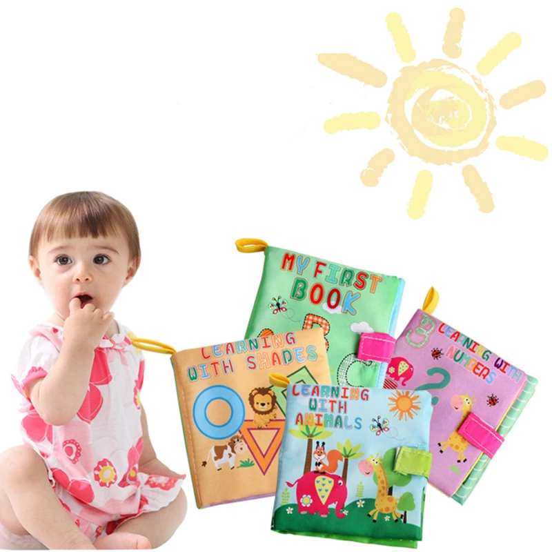 

4 Style Baby Toys Soft Cloth Books Rustle Sound Infant Educational Stroller Rattle Toy Newborn Crib Bed Baby Toys 0-36 Months