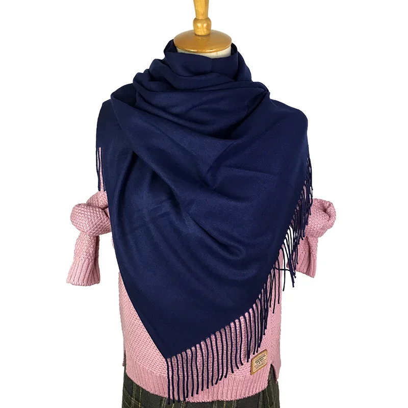 ALEUALUU, Пашмина, однотонный шарф для женщин, зимний, идеальное качество, мягкий шарф, женский, длинный, толстый, шерстяной, шаль, кашемир, модный