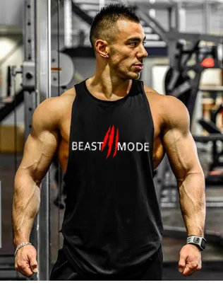 

mens o neck deep health fitness BE wolf claw vest vest tide men summer shoulder sports men