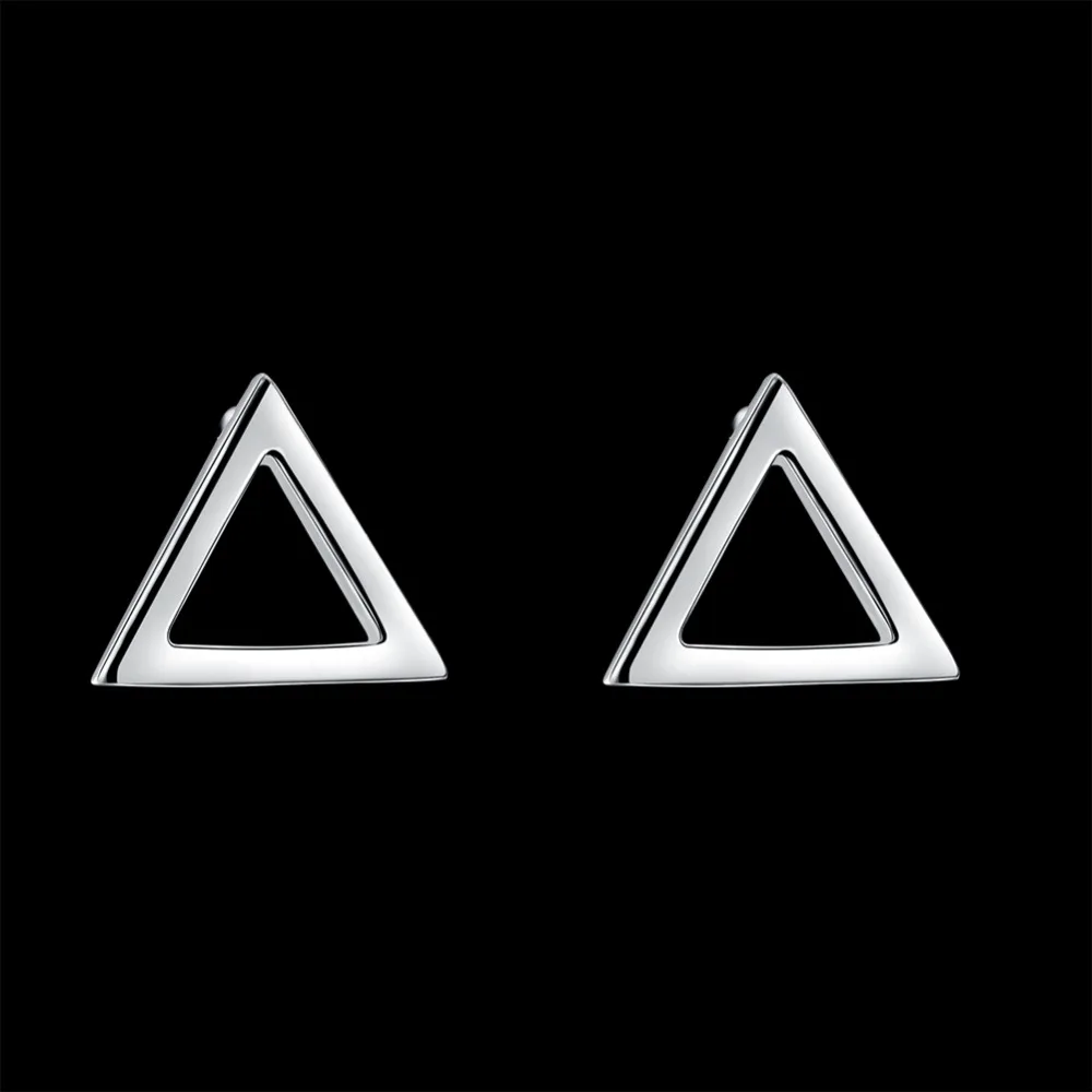 

2017 New Product Promotion Silver Color Triangle Stud Earrings Charm Fashion for Women Earrings LKNSPCE921