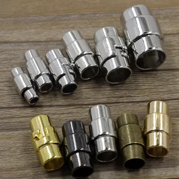 

5sets 3/4/5/6/8MM Leather Cord End Cap/ Magnetic Clasp With Locking Mechanism,Connector For Bracelet Necklace Making