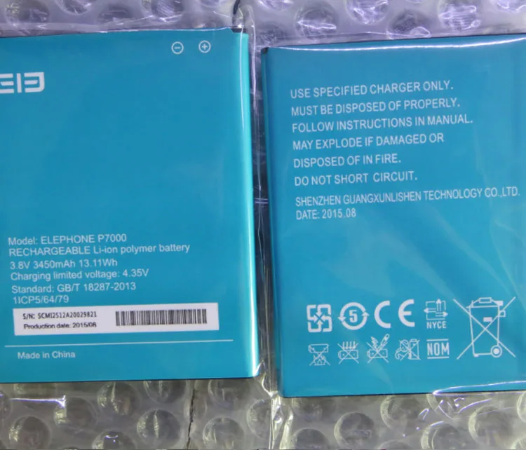 Original Battery for Elephone P7000 3450mAh Backup Li-ion Smartphone Replacement | Мобильные телефоны и аксессуары