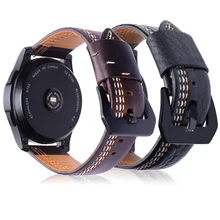22 мм кожаный ремешок pebble time ticwatch 1 huami amazfit pace для samsung gear S3 Classic Frontier galaxy watch 46 мм ремешок