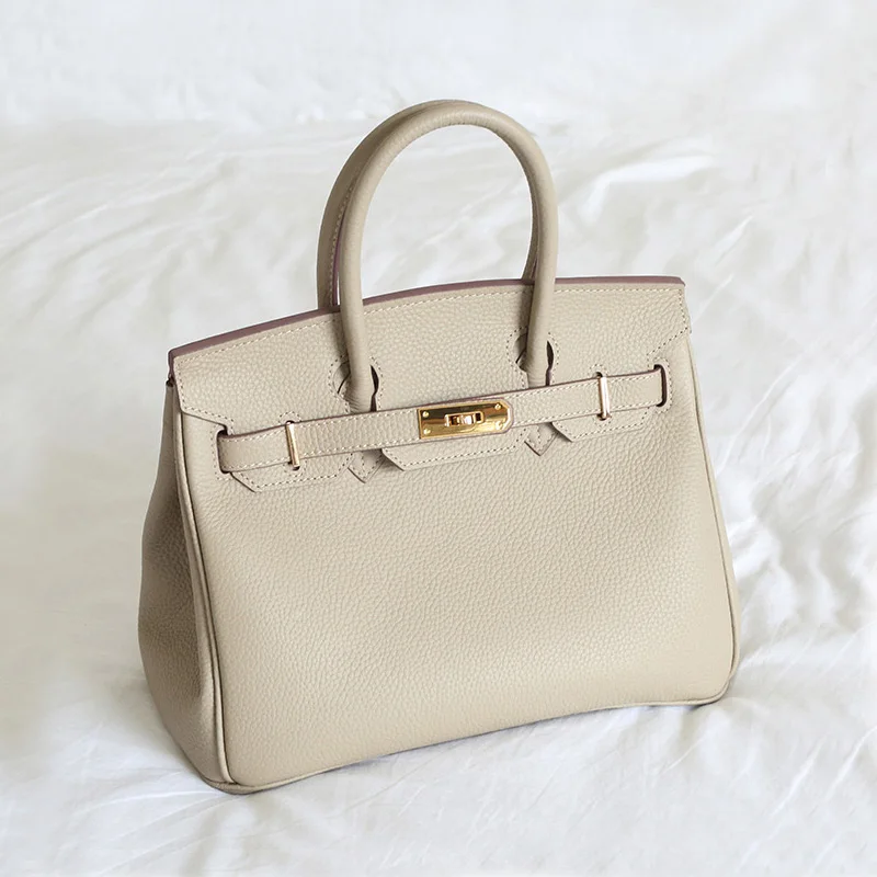Women Handbag Geniune Leather Feminina Luxury Bag Designer Soft Cowhide Tote Bag Lady Fashion Simple Lock Shoulder Bag 30cm 35cm