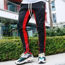 Мужские полосатые модные брюки для бега Новые повседневные мужские тонкие черные брюки прямые брюки хлопковые спортивные штаны гимнастические брюки