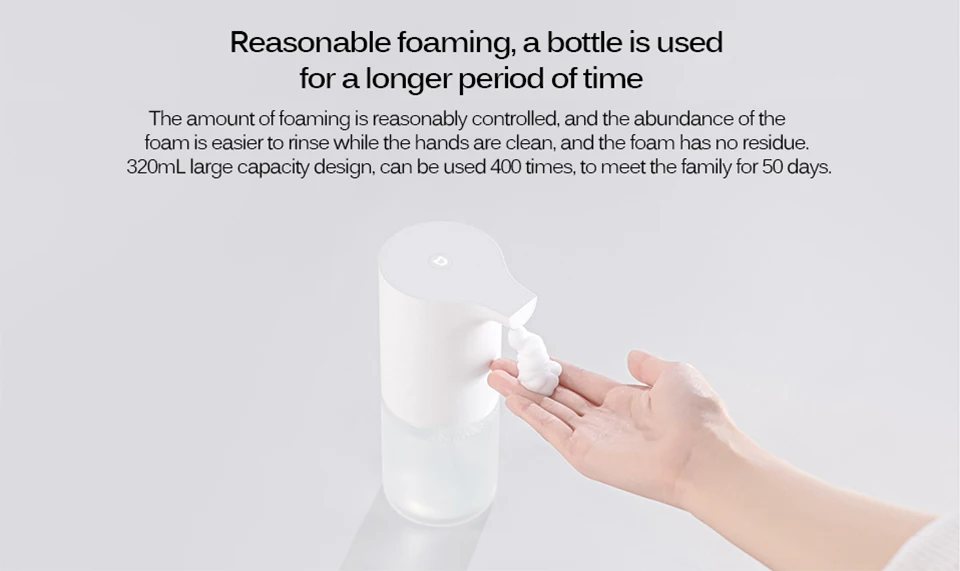 Новое Оригинальное Xiaomi Mijia автоматическое вспенивание мыльницы для рук 0,25 s инфракрасный датчик мытья рук очиститель Xiaomi умный дом