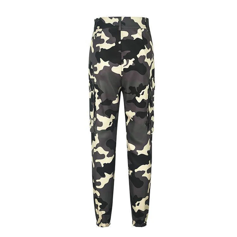 Women's Ladies Summer Spring Camo Cargo Pants Woman High Waist Long Trousers Women Casual Military Army Camouflage Pencil Pants