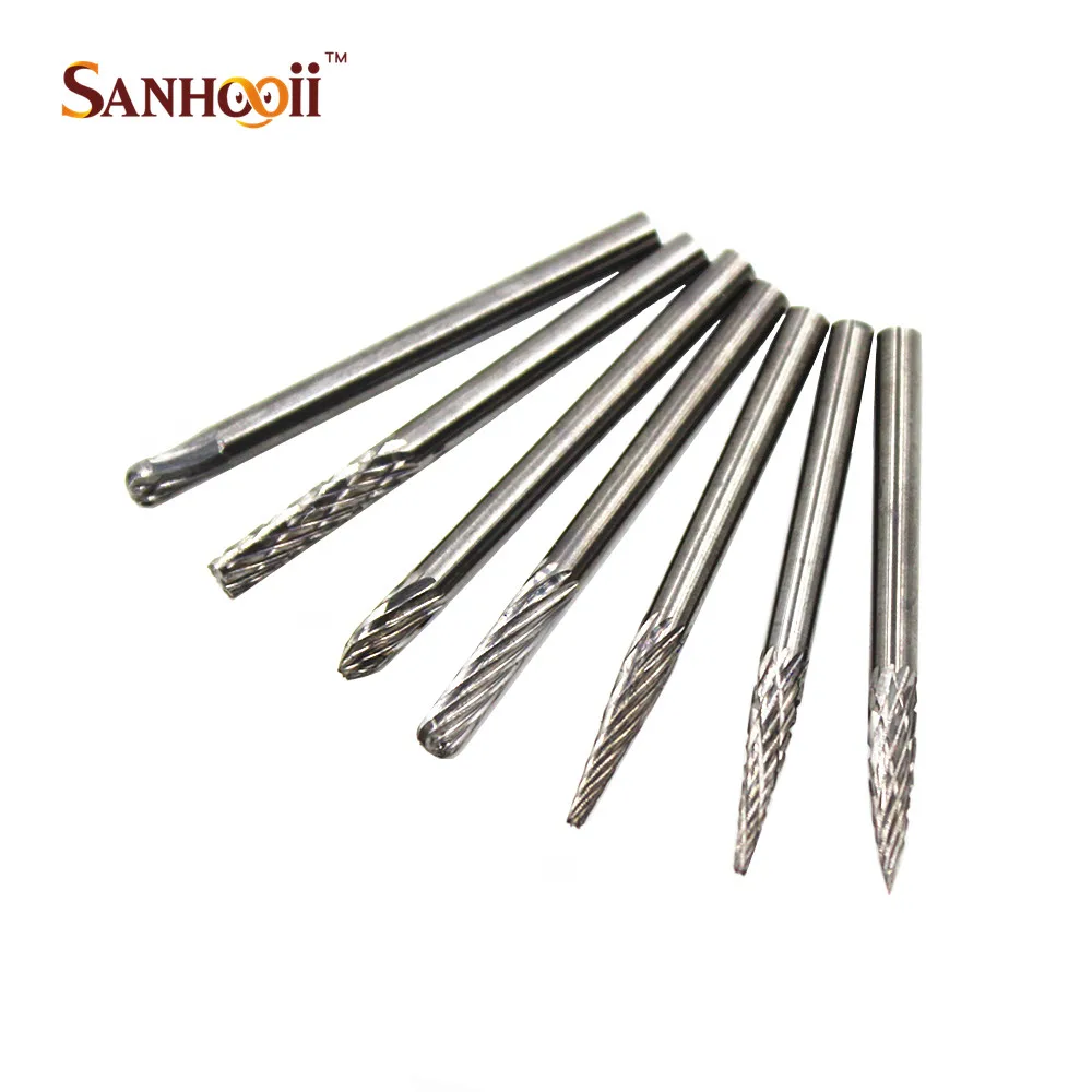 20in1 Tungsten Alloy Double grain grinding head 3mm Shank Tungsten Carbide Milling Cutter for dremel accessories