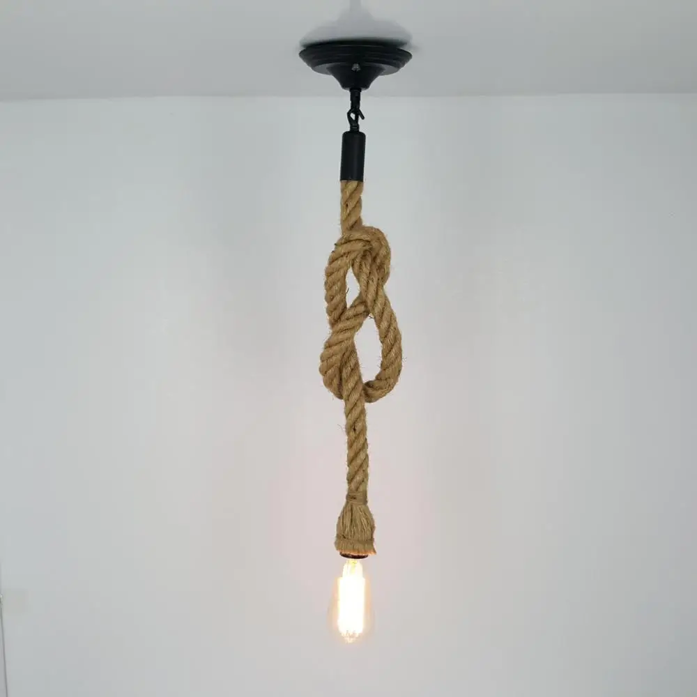 

Industrial wind hemp chandelier creative coffee restaurant personality retro hemp Chandelier