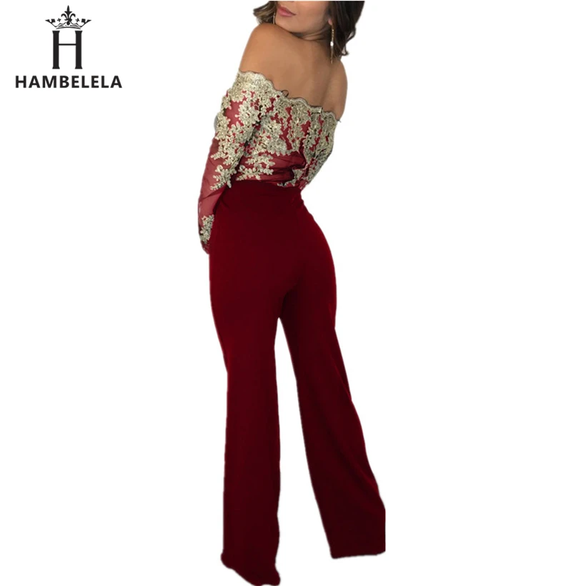 HAMBELELA 2018 Sexy Off Shoulder Women Jumpsuit Slash Neck Lace Patchwork Autumn Winter Bodysuit Bodycon Casual Playsuit Rompers (6)