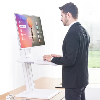 

NB ST15 190cm Ergonomics computer sit-stand work station desk mount laptop table stand monitor bracket shelf with keyboard plate