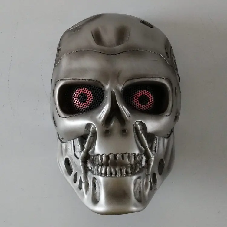 Терминатор полная маска для пейнтбола Airsoftsports пластиковая тактическая маска для Оптический охотничий прицел Косплей скелет модель - Цвет: Белый