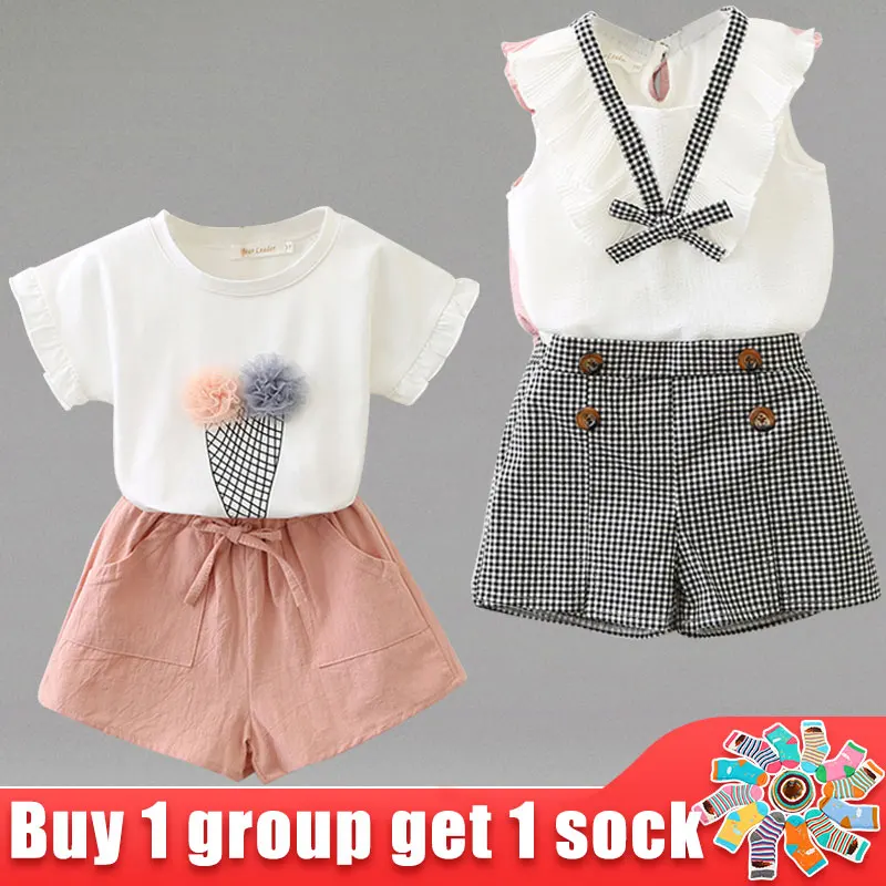 Коллекция года, детские летние комплекты одежды новые дизайнерские рубашки с бантом и штаны с рисунком мороженого для малышей комплекты одежды из 2 предметов От 2 до 6 лет одежда для малышей - Цвет: AW457IJ