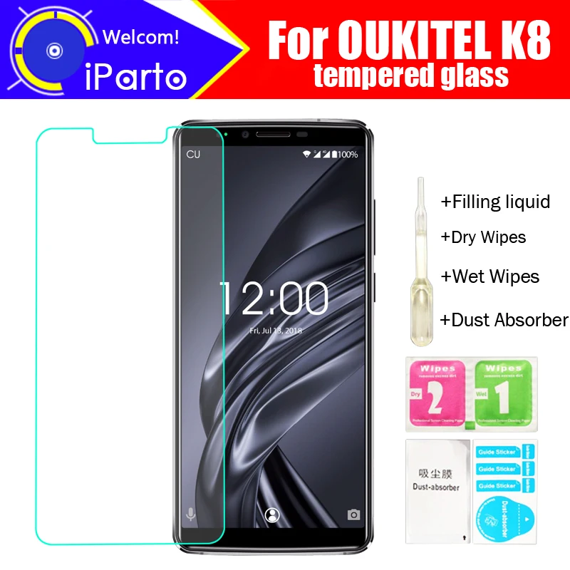 

OUKITEL K8 Tempered Glass 100% Original Premium 9H 2.5D Screen Protector Film For OUKITEL K8 Phone (Not Full Cover)