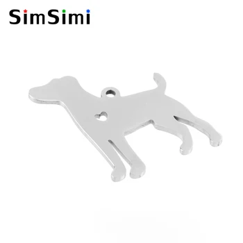 

Simsimi Stainless steel love beagle dog pendant small charms name heart tags blank pet tags both sides mirror polished 10pcs