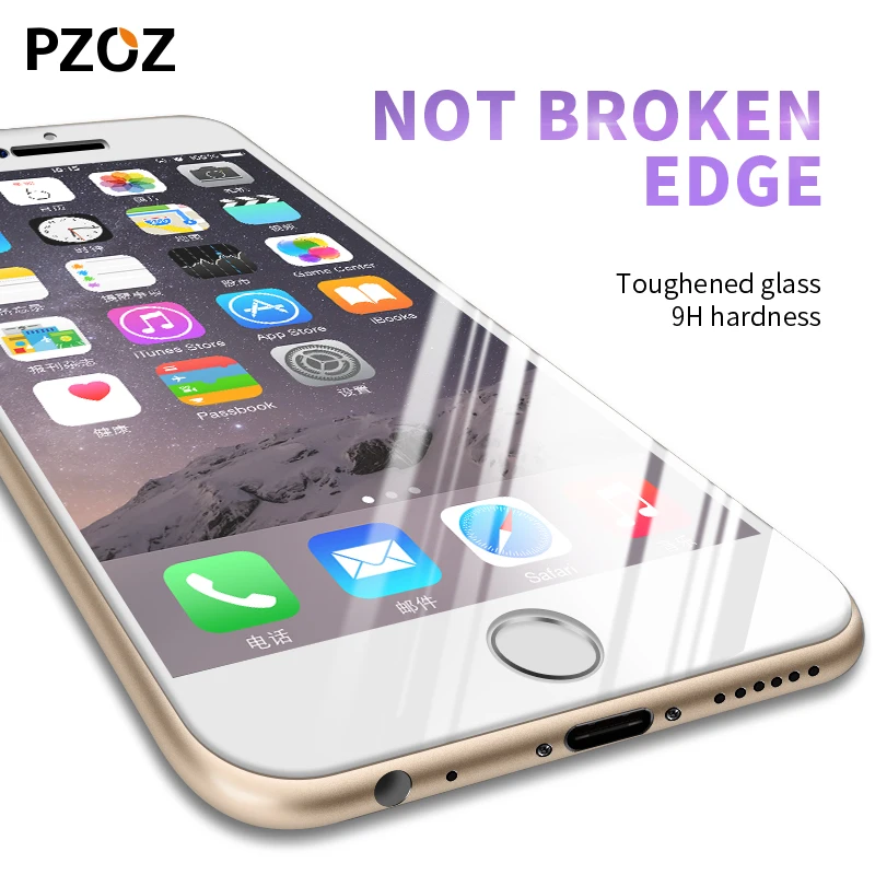 PZOZ gehärtetem glas voll abdeckung screen protector für iphone 6s 6 plus iphone 6 s film 9 h farbe
