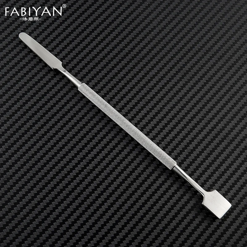

2 Ways Stainless Steel Spatula Rod Makeup Foundation Eyeshadow Mixing Stick Nail Art Remover Dead Skin Cuticle Manicure Tools